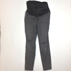 Madewell Maternity Skinny Jeans Over The Belly Distressed Black 29 Full Panel